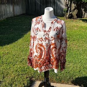 Brand New With Tags Kobi Halperin Multicolor Long Sleeve Blouse Size L